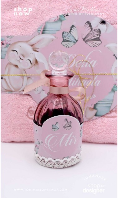 Trusou cu fluturi si flori ideal pentru un botez primavara Pink Spring 4